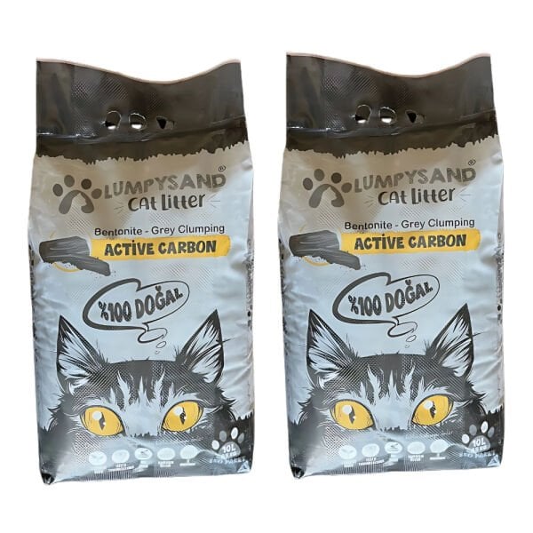 Lumpysand Aktif Karbonlu Ince Taneli Kedi Kumu 10 Lt X 2 Adet