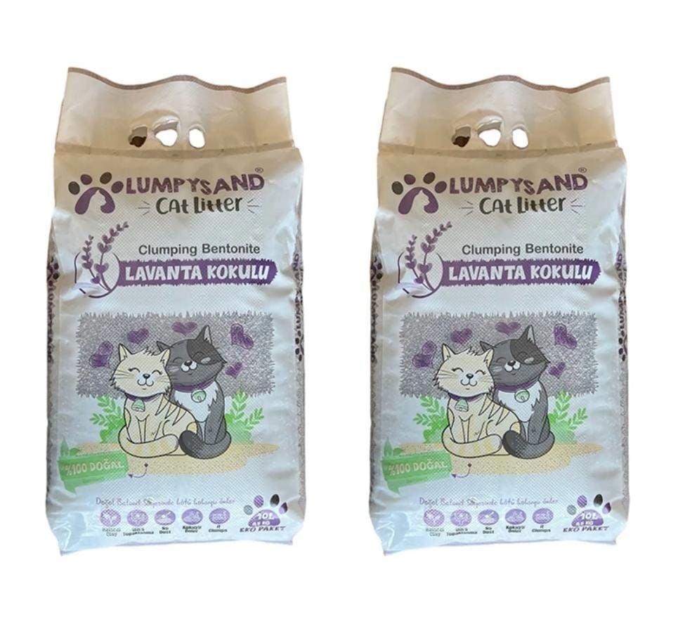 Lumpysand Grey White Lavanta Kokulu İnce Kedi Kumu 10 Lt X 2 Adet