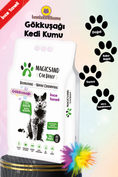 Magic Sand Gökkuşağı Bentonit 20 Lt. İnce Taneli