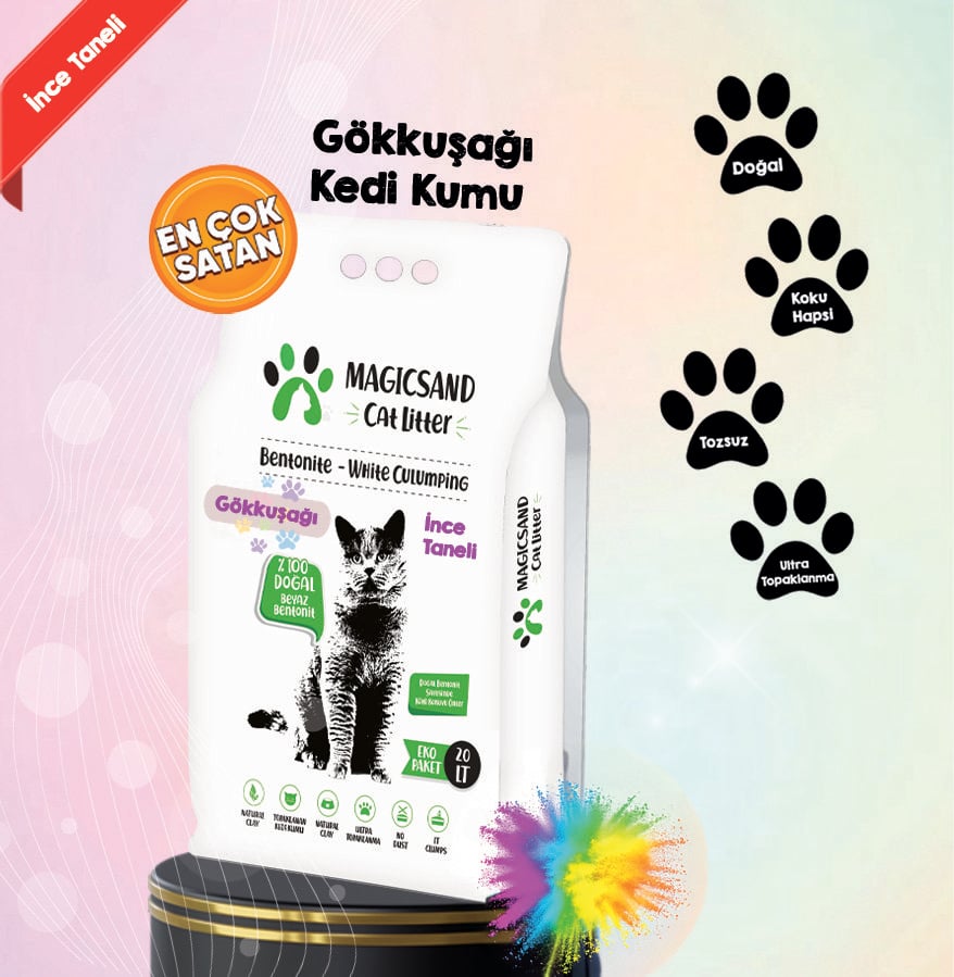 Magic Sand Gökkuşağı Bentonit 20 Lt. İnce Taneli