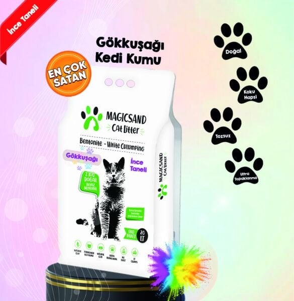 Magic Sand Gökkuşağı Bentonit 20 Lt. İnce Taneli