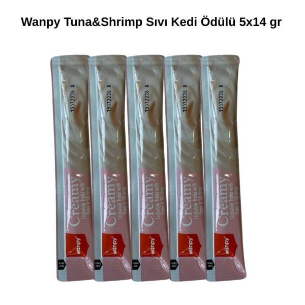 Wanpy 5li Tuna&Shrimp Codfish Sıvı Kedi Ödülü 5x14 gr