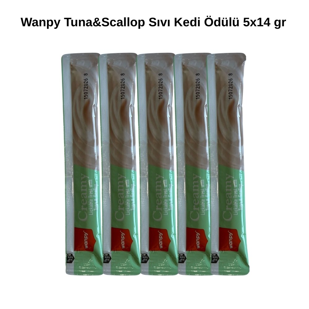 Wanpy 5li Tuna&Scallop  Sıvı Kedi Ödülü 5x14 gr
