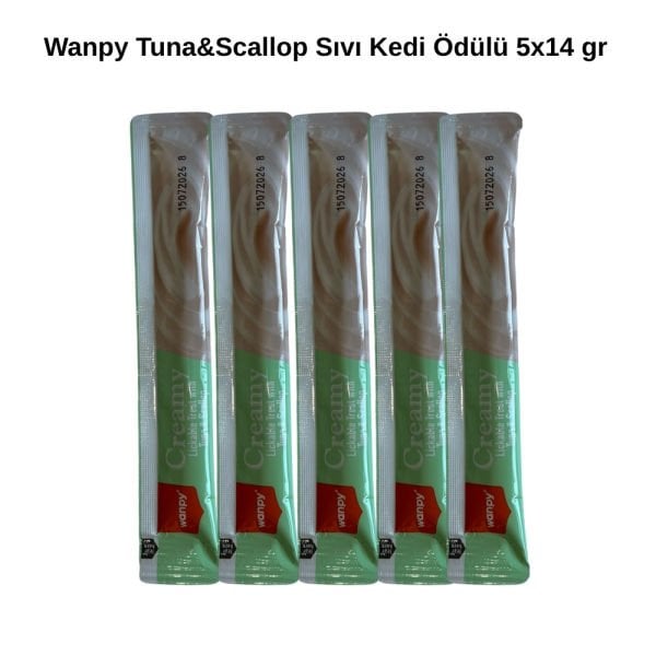 Wanpy 5li Tuna&Scallop  Sıvı Kedi Ödülü 5x14 gr