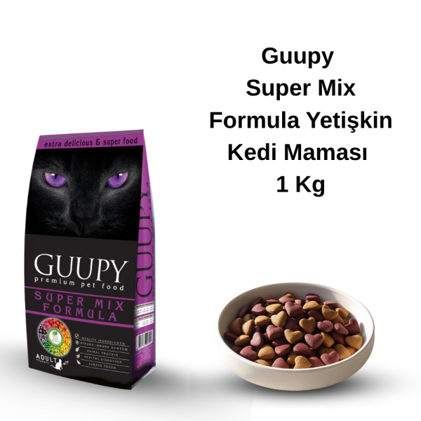 Guupy Premium Super Mix Formula Yetişkin Kedi Maması 1 Kg