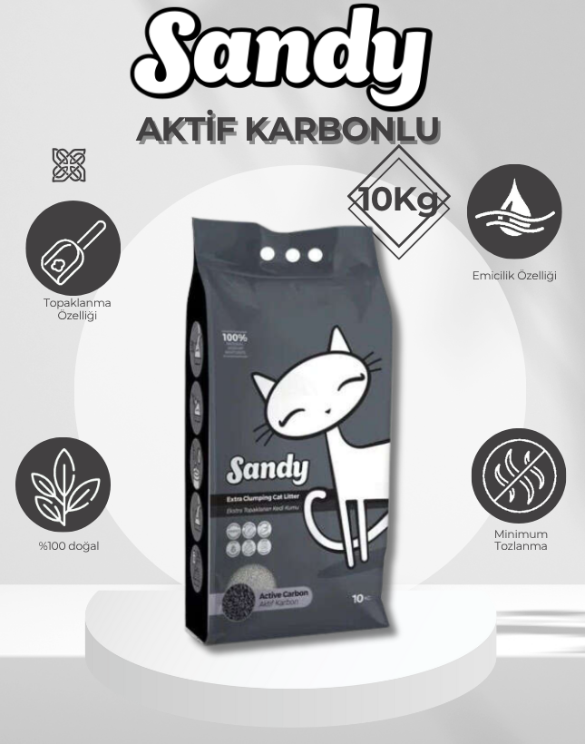 Sandy Aktif Karbonlu Kedi Kumu 10 Kg