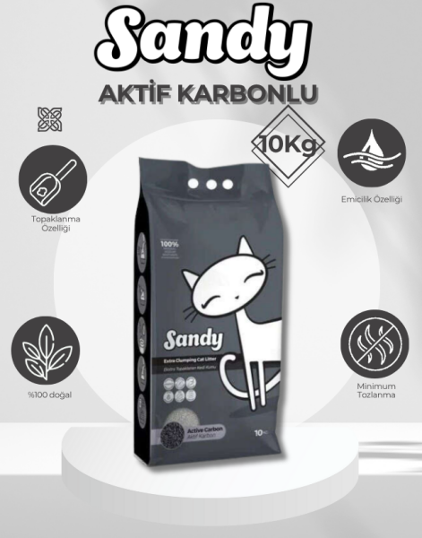 Sandy Aktif Karbonlu Kedi Kumu 10 Kg