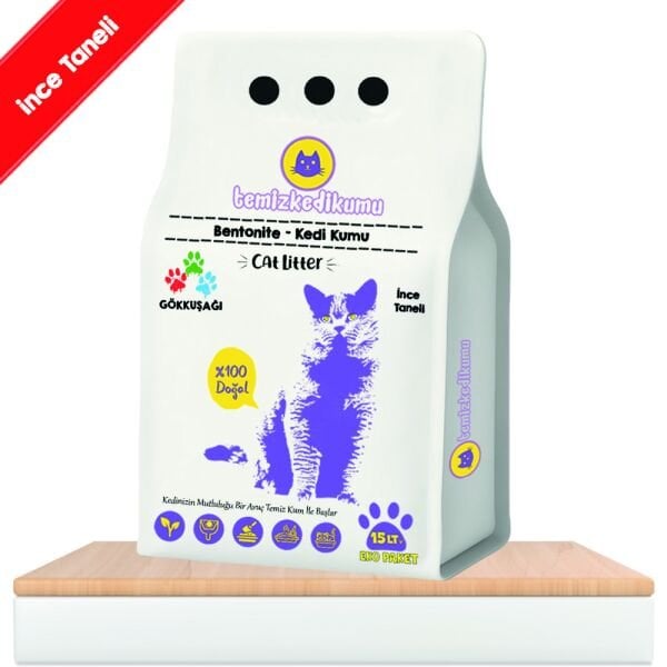 Temiz Kedi Kumu Gökkuşağı İnce Taneli 15 lt