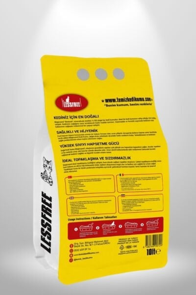 Less Free Cat Litter Kokusuz İnce Taneli 10 Lt x 2 Adet (SARI KIRMIZI)