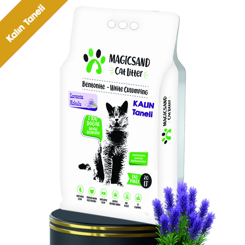 Magicsand Cat Litter Lavanta kokulu Kedi Kumu 20 lt KALIN TANELİ
