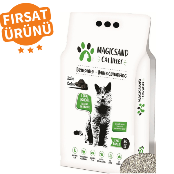 Magicsand Cat Litter Active Carbon Kedi Kumu 20 lt  İNCE TANELİ/en iyi kedi kumu