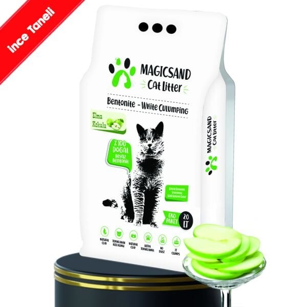 Magicsand Cat Litter Elma kokulu Kedi Kumu 20 lt İnce Taneli