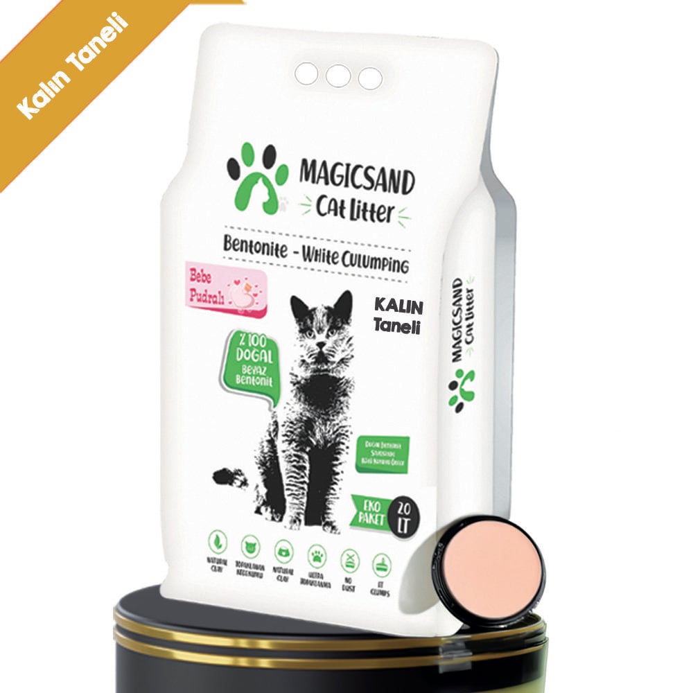 Magicsand Cat Litter Bebe Pudralı Kedi Kumu 20 lt KALIN TANELİ